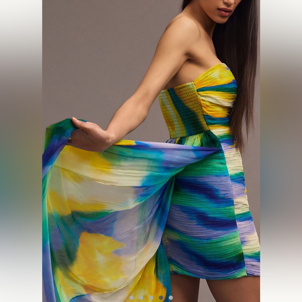 Colorful Strapless Dress - Picture 5 of 11
